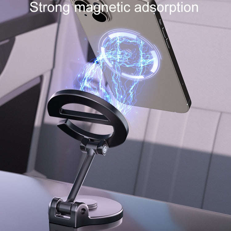 D38 Letter E Magnetic Folding Car Phone Holder Rotatable Dashboard Stick-On Navigation Stand