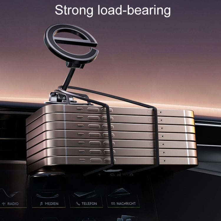 D38 Letter E Magnetic Folding Car Phone Holder Rotatable Dashboard Stick-On Navigation Stand