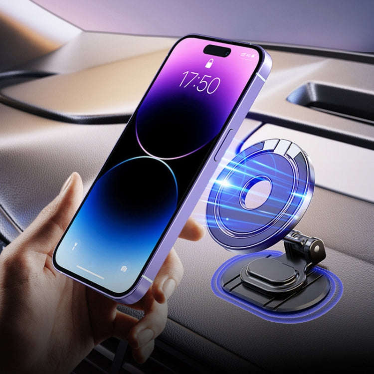D50-1 Magnetic Folding Car Phone Holder Rotatable Dashboard Stick-On Navigation Stand