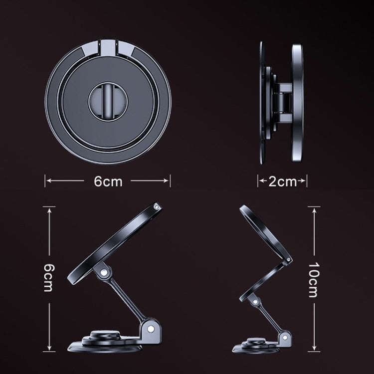 D50-1 Magnetic Folding Car Phone Holder Rotatable Dashboard Stick-On Navigation Stand