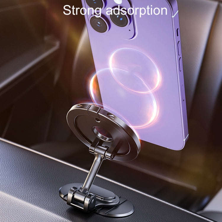 D50-1 Magnetic Folding Car Phone Holder Rotatable Dashboard Stick-On Navigation Stand