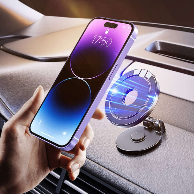 D50 Magnetic Folding Car Phone Holder Rotatable Dashboard Stick-On Navigation Stand