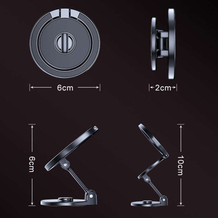 D50 Magnetic Folding Car Phone Holder Rotatable Dashboard Stick-On Navigation Stand