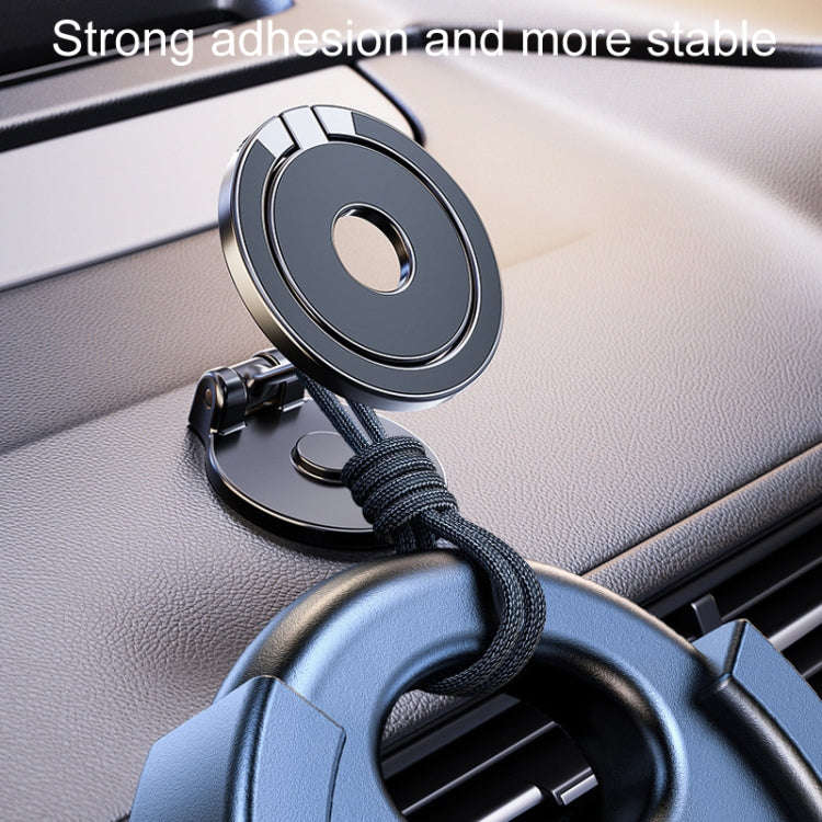 D50 Magnetic Folding Car Phone Holder Rotatable Dashboard Stick-On Navigation Stand