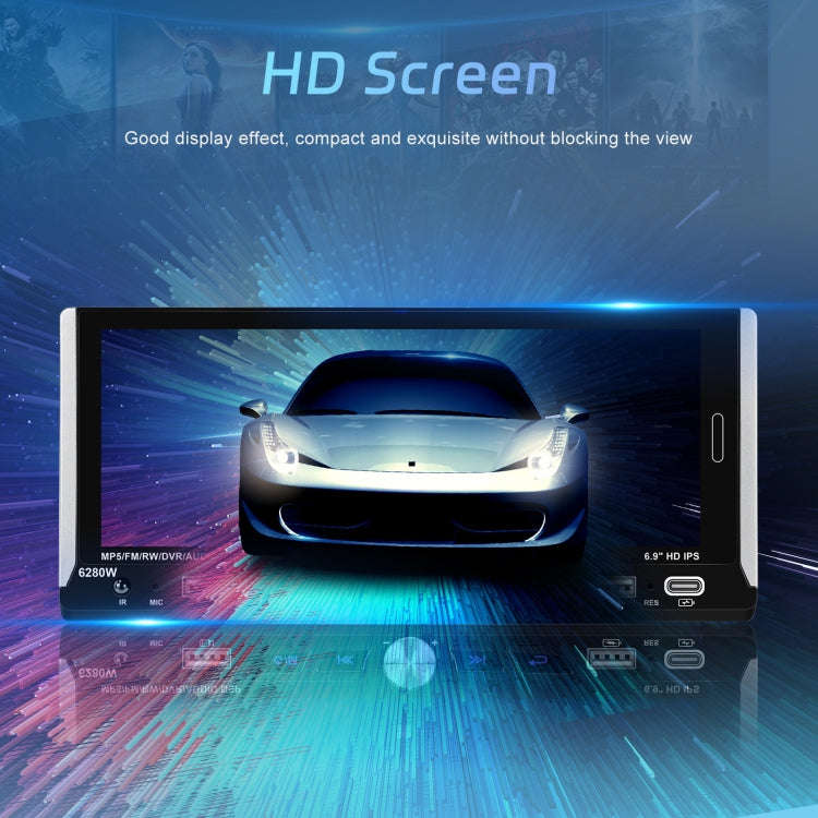 Single Spindle 6.9 inch MP5 With Knob Player Carplay Function Car MP4 Backup Camera, Specificatio...