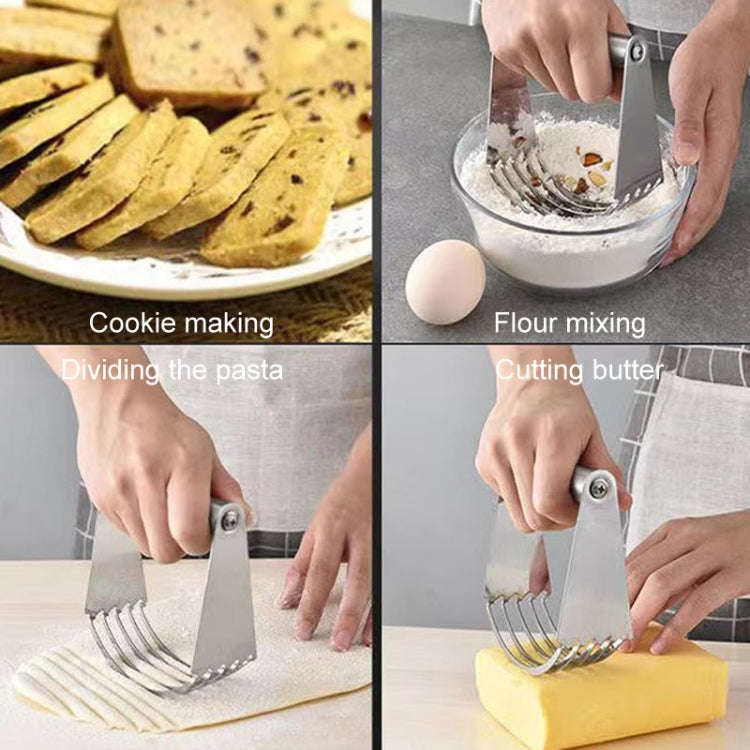 Stainless Steel Cutter 5-Layer Curved Dough Mixer Kitchen Baking Flour Cutter Gadgets(91g)