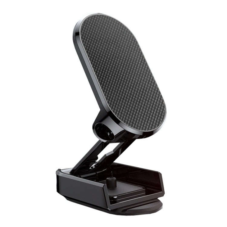 D11 Magnetic Folding Car Phone Holder Rotatable Dashboard Stick-On Navigation Stand(Black Frosted)