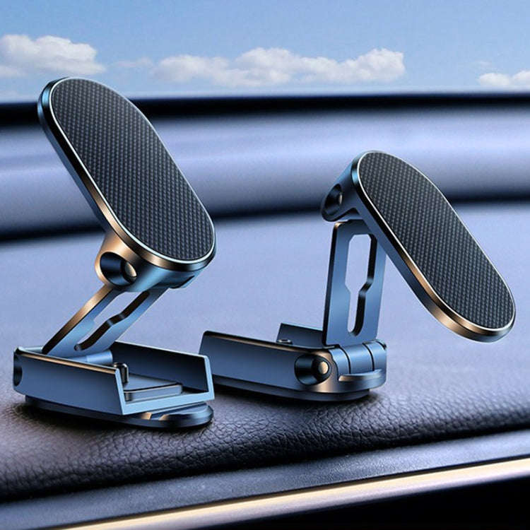 D11 Magnetic Folding Car Phone Holder Rotatable Dashboard Stick-On Navigation Stand(Silver Frosted)