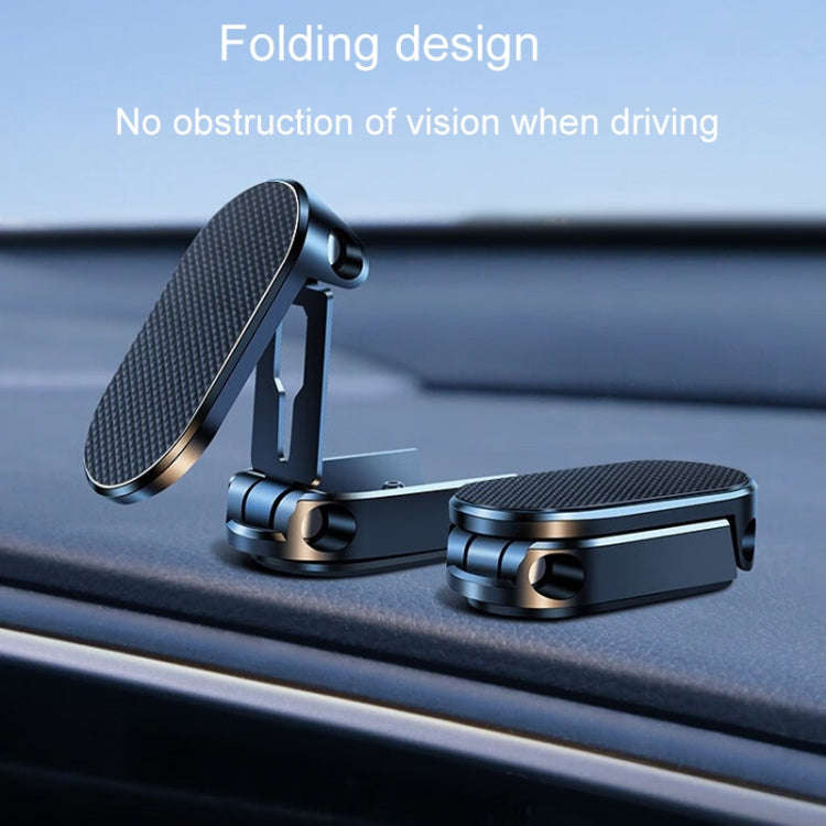 D11 Magnetic Folding Car Phone Holder Rotatable Dashboard Stick-On Navigation Stand(Silver Frosted)