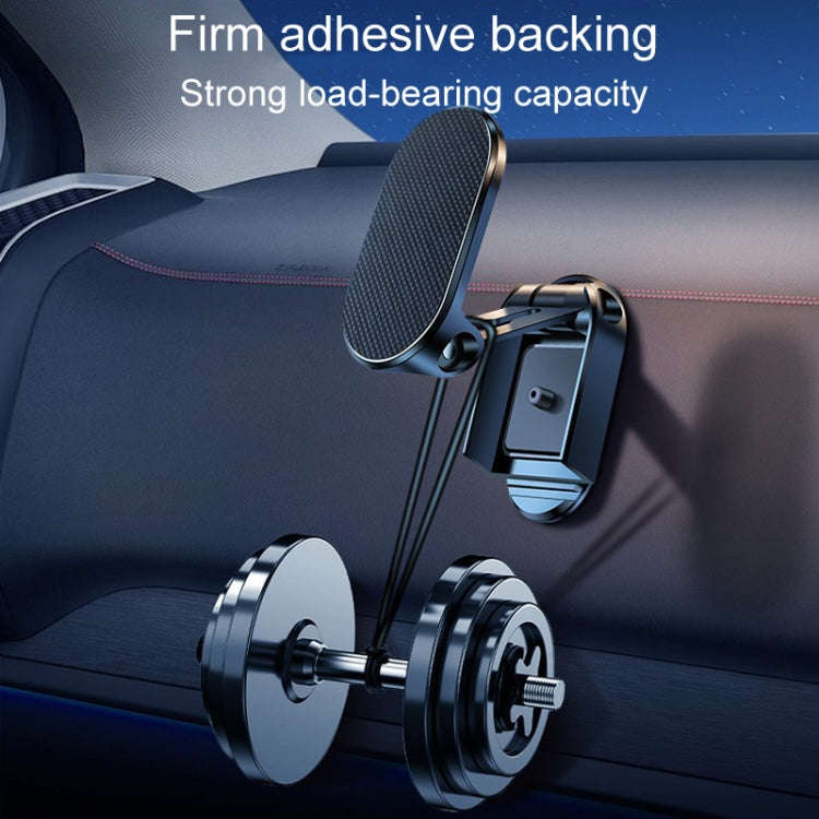 D11 Magnetic Folding Car Phone Holder Rotatable Dashboard Stick-On Navigation Stand(Silver Frosted)