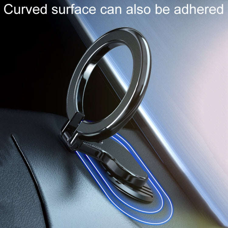 D21 Magnetic Folding Car Phone Holder Rotatable Steering Wheel Stick-On Navigation Stand