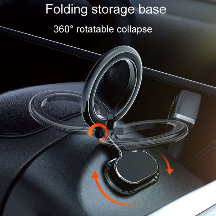 D21 Magnetic Folding Car Phone Holder Rotatable Steering Wheel Stick-On Navigation Stand