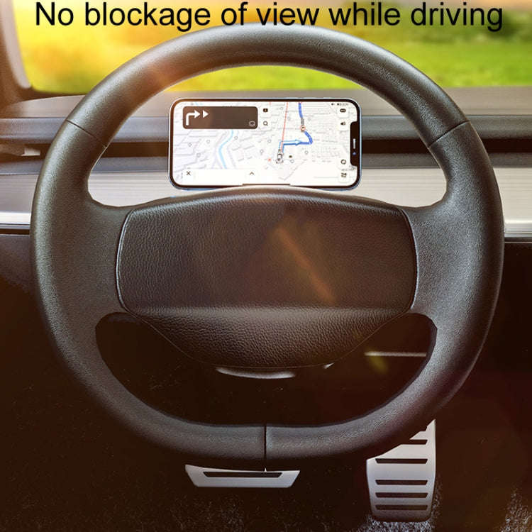 D21 Magnetic Folding Car Phone Holder Rotatable Steering Wheel Stick-On Navigation Stand