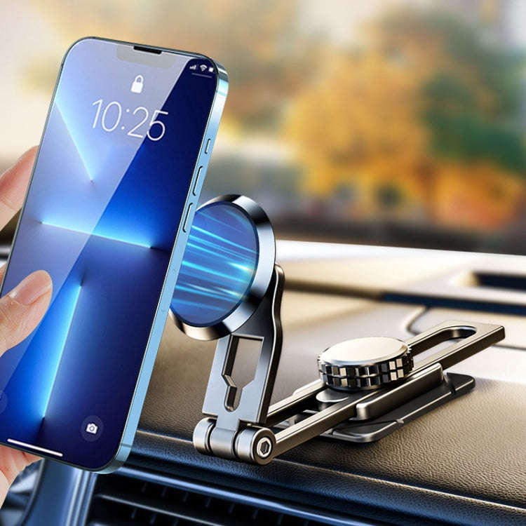 D31 Foldable Suspension Car Phone Holder Magnetic Slide Type Metal Navigation Stand