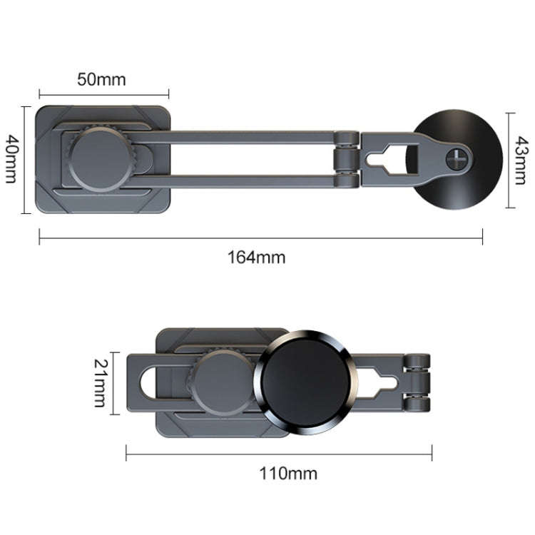 D31 Foldable Suspension Car Phone Holder Magnetic Slide Type Metal Navigation Stand