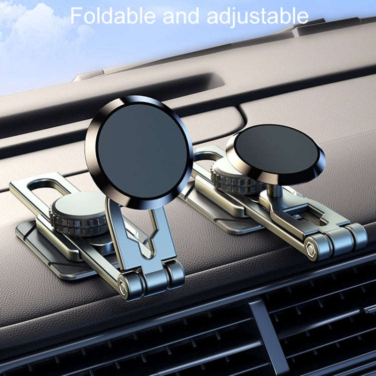 D31 Foldable Suspension Car Phone Holder Magnetic Slide Type Metal Navigation Stand