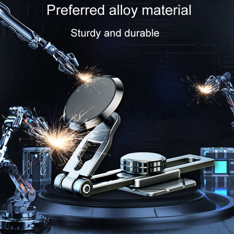 D31 Foldable Suspension Car Phone Holder Magnetic Slide Type Metal Navigation Stand