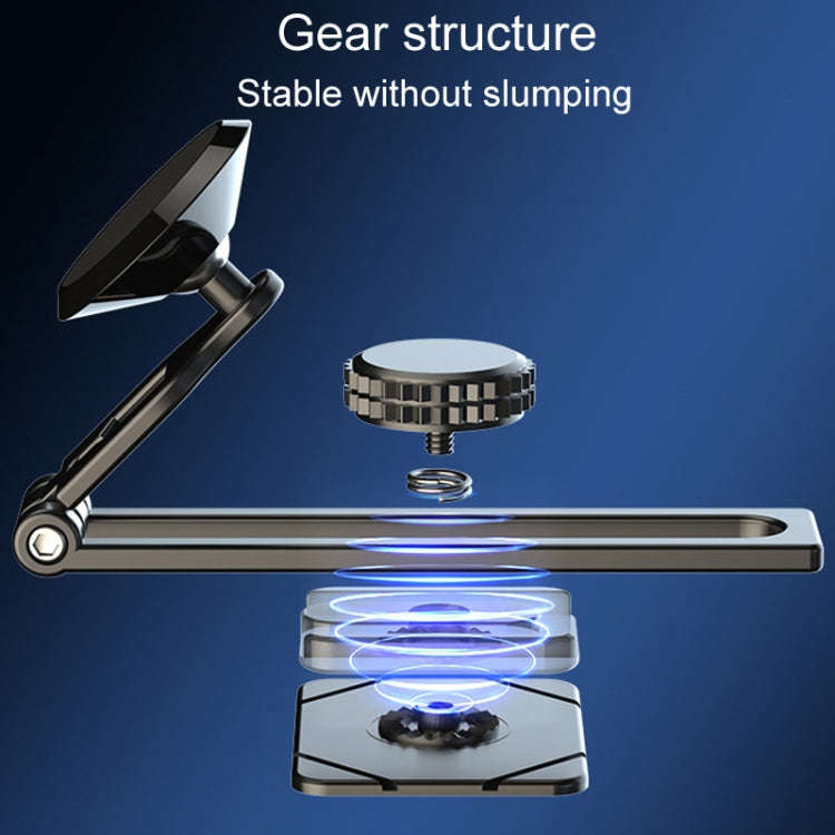 D31 Foldable Suspension Car Phone Holder Magnetic Slide Type Metal Navigation Stand