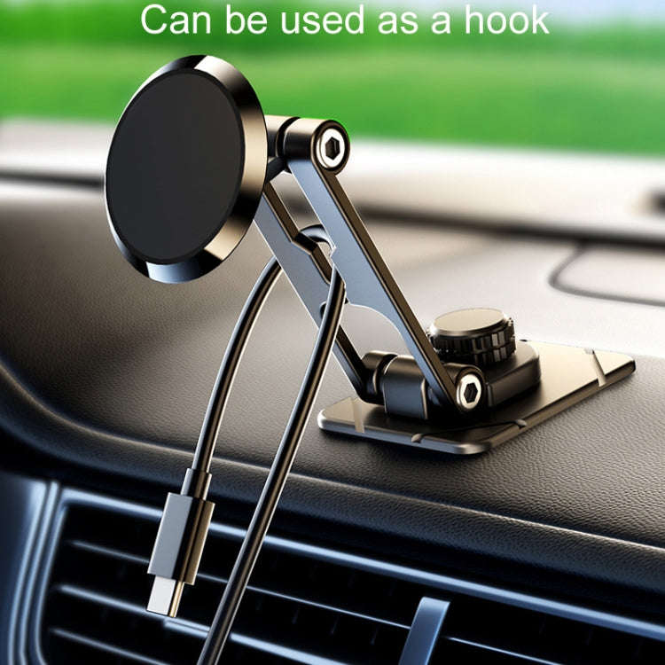 D30 Foldable Suspension Car Phone Holder Magnetic Adhesive Type Metal Navigation Stand