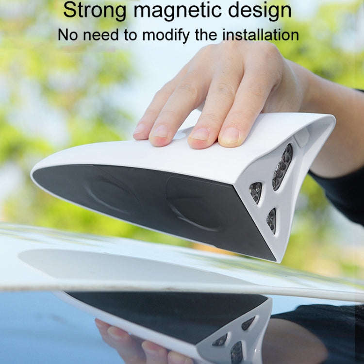 Solar Remote Control Signal Radio Shark Fin Antenna Anti-Tailgating Roof Warning Light(Red)
