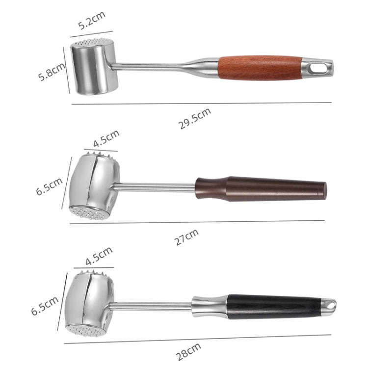 304 Stainless Steel Beef Hammer Thickened Solid Knocker Kitchen Double Sided Meat Looser, Handle:...