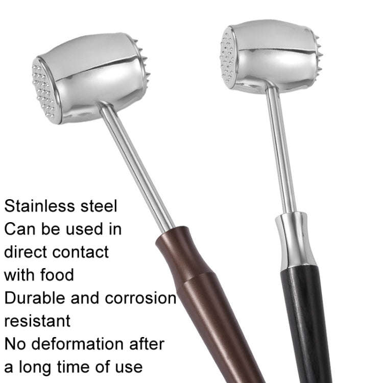 304 Stainless Steel Beef Hammer Thickened Solid Knocker Kitchen Double Sided Meat Looser, Handle:...