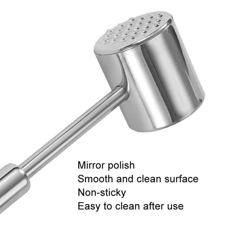 304 Stainless Steel Beef Hammer Thickened Solid Knocker Kitchen Double Sided Meat Looser, Handle:...
