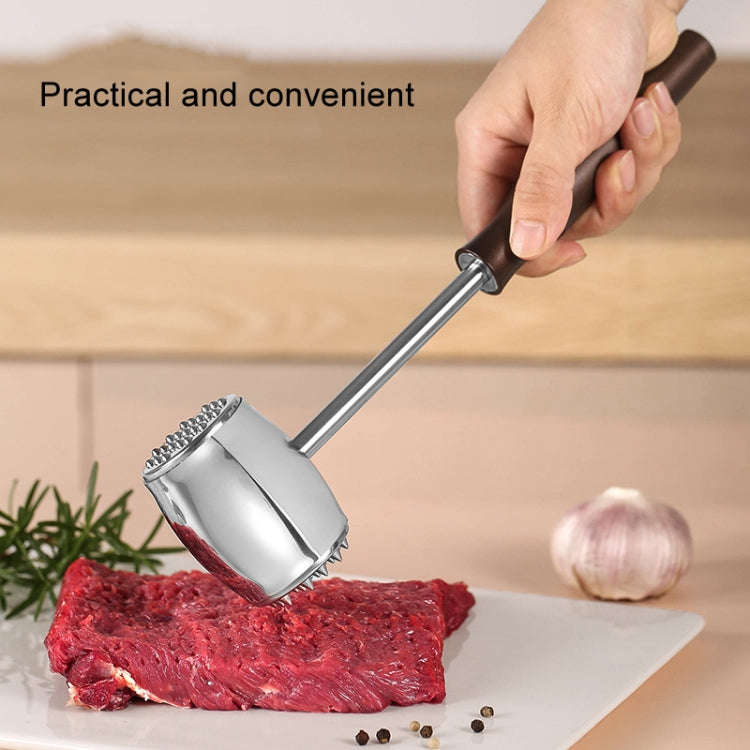 304 Stainless Steel Beef Hammer Thickened Solid Knocker Kitchen Double Sided Meat Looser, Handle:...