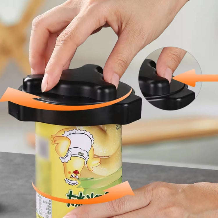 Magnetic Rotatable Can Opener Portable Beer Coke Manual Bottle Opener(Black)