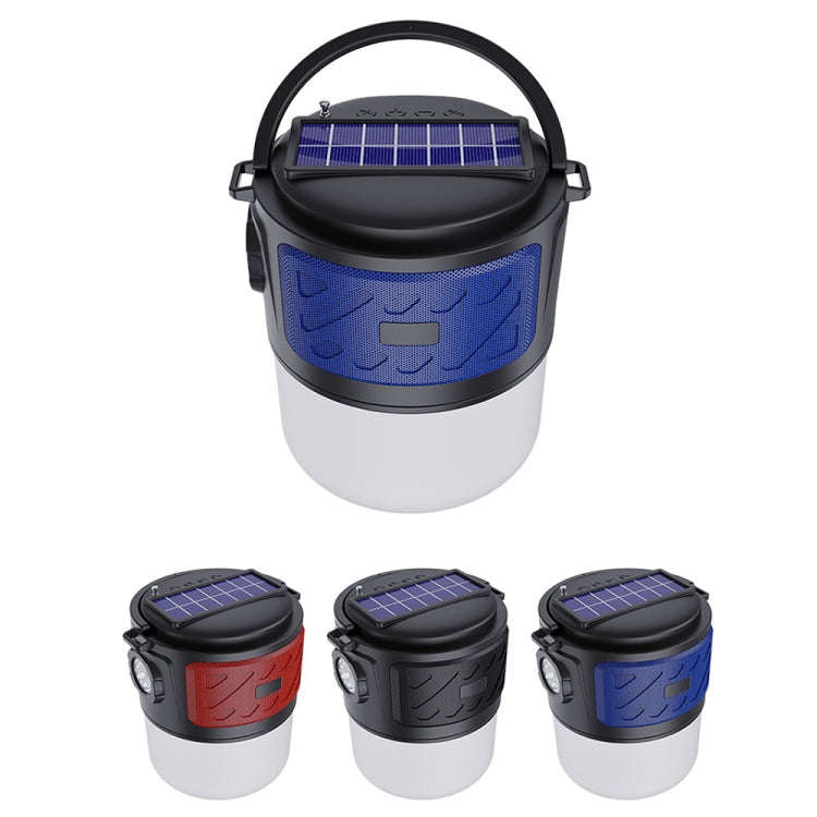 DV-V12 Outdoor Solar Camping Light FM Card Bluetooth Speaker(Blue)