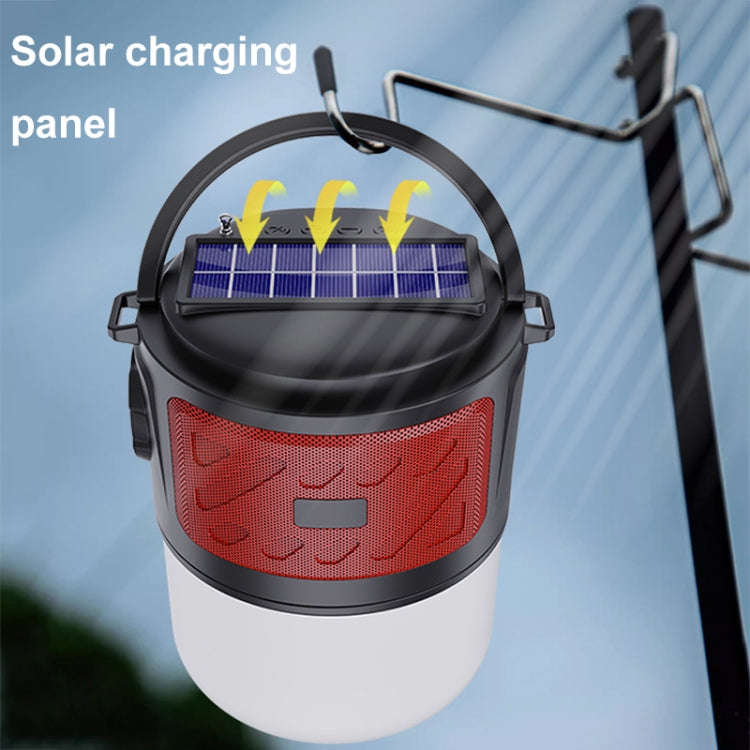 DV-V12 Outdoor Solar Camping Light FM Card Bluetooth Speaker(Red)