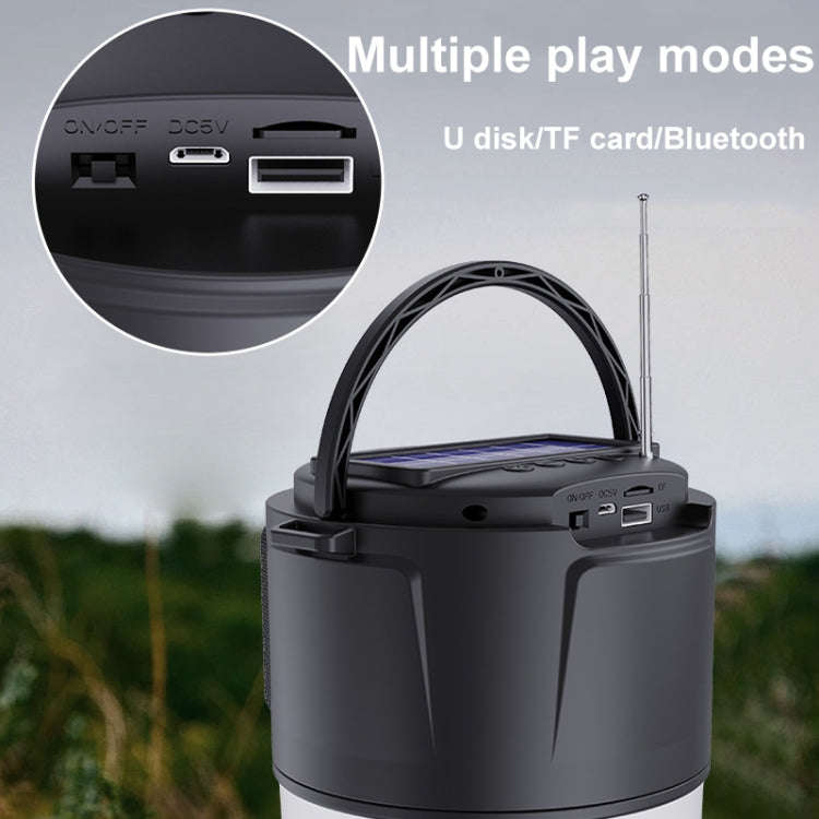 DV-V12 Outdoor Solar Camping Light FM Card Bluetooth Speaker(Red)