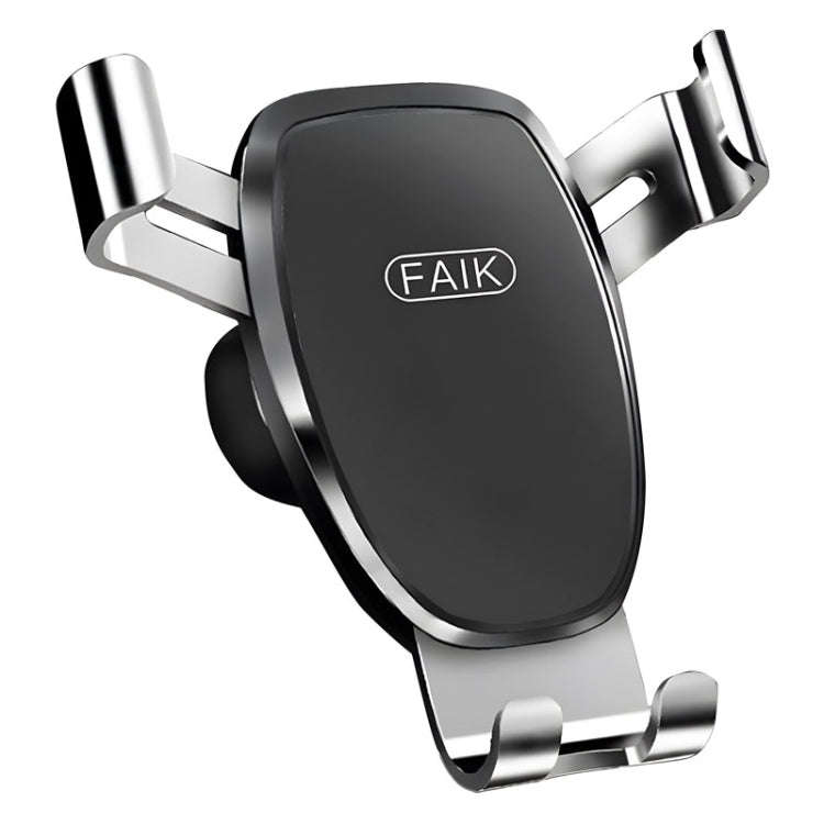 FAIK Car Cell Phone Holder Air Vent Triangle Gravity Sensor Car Phone Bracket, Color: Silver Fros...