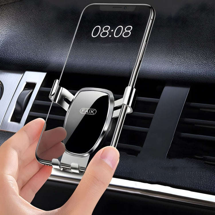 FAIK Car Cell Phone Holder Air Vent Triangle Gravity Sensor Car Phone Bracket, Color: Black Frost...