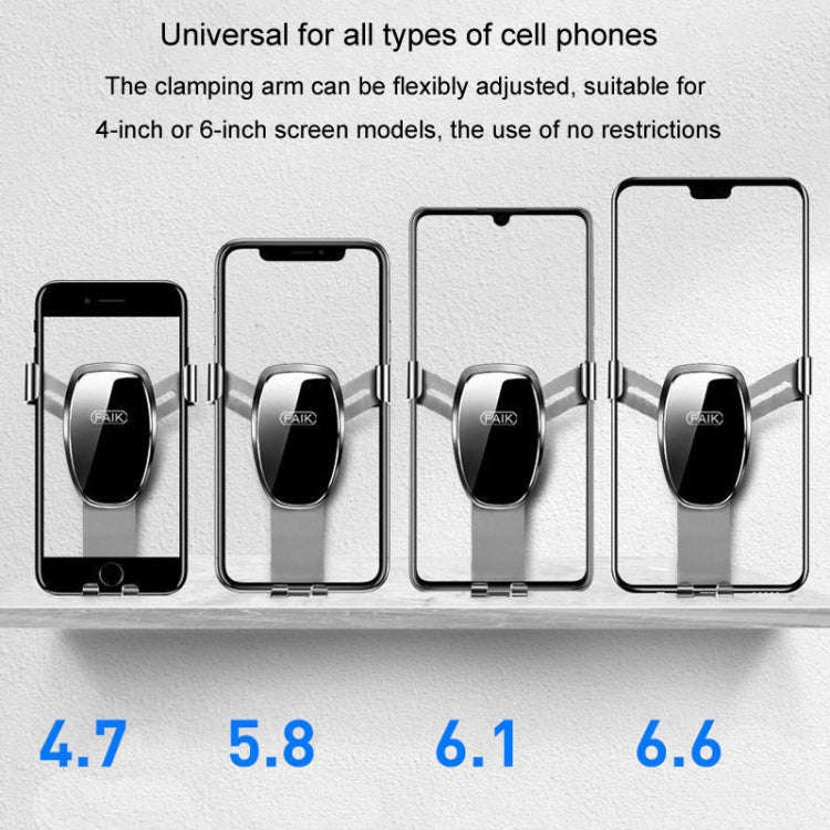 FAIK Car Cell Phone Holder Air Vent Triangle Gravity Sensor Car Phone Bracket, Color: Black Frost...