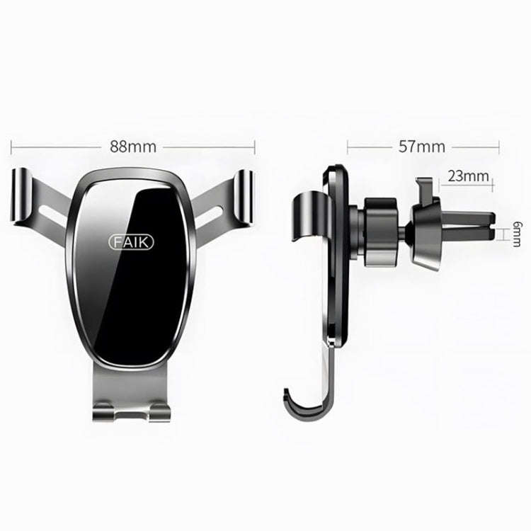FAIK Car Cell Phone Holder Air Vent Triangle Gravity Sensor Car Phone Bracket, Color: Black Frost...