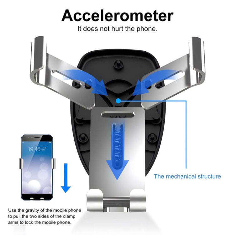 FAIK Car Cell Phone Holder Air Vent Triangle Gravity Sensor Car Phone Bracket, Color: Black Frost...