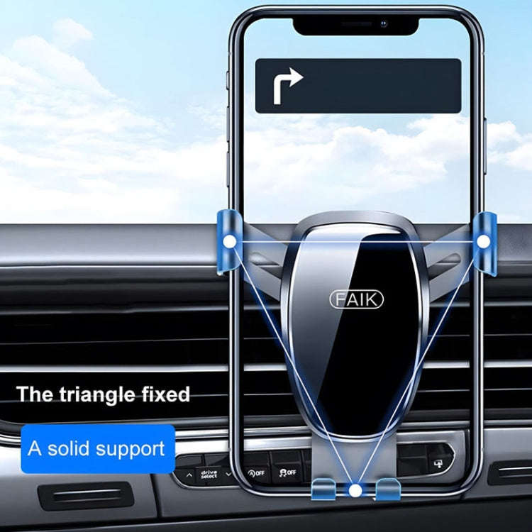 FAIK Car Cell Phone Holder Air Vent Triangle Gravity Sensor Car Phone Bracket, Color: Black Frost...