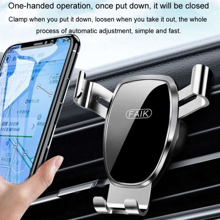 FAIK Car Cell Phone Holder Air Vent Triangle Gravity Sensor Car Phone Bracket, Color: Black Frost...