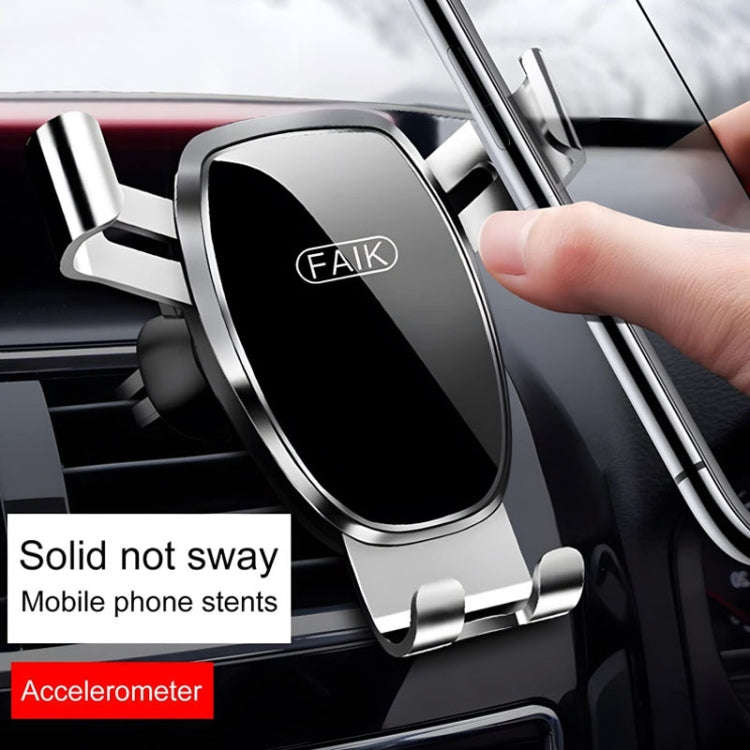 FAIK Car Cell Phone Holder Air Vent Triangle Gravity Sensor Car Phone Bracket, Color: Black Frost...