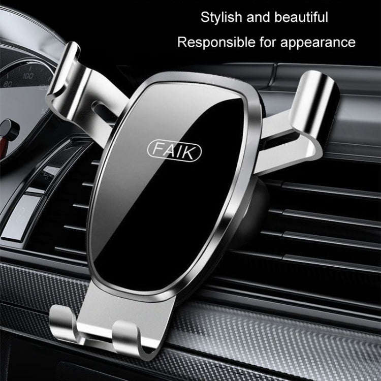 FAIK Car Cell Phone Holder Air Vent Triangle Gravity Sensor Car Phone Bracket, Color: Black Frost...