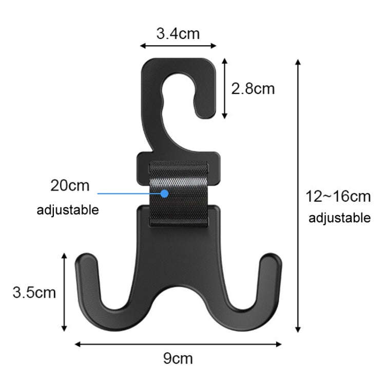 Car Electrical Bike Dual Hooks Stroller Portable Multi-Purpose Pole Hangers(Black)