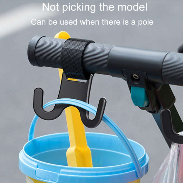Car Electrical Bike Dual Hooks Stroller Portable Multi-Purpose Pole Hangers(Black)