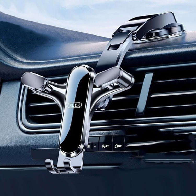 BUDK Triangle Gravity Sensor Car Phone Bracket Car Air Vent Navigation Holder, Model: Bent Suctio...