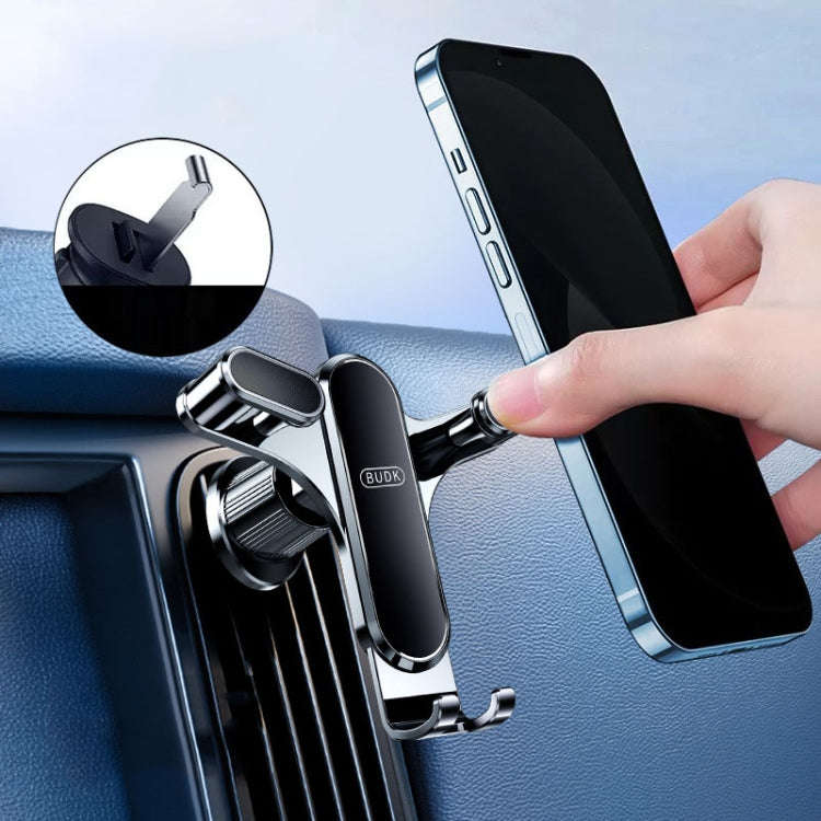 BUDK Triangle Gravity Sensor Car Phone Bracket Car Air Vent Navigation Holder, Model: Hook Model