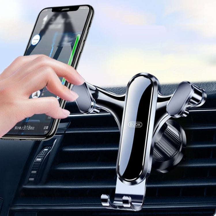 BUDK Triangle Gravity Sensor Car Phone Bracket Car Air Vent Navigation Holder, Model: Hook Model