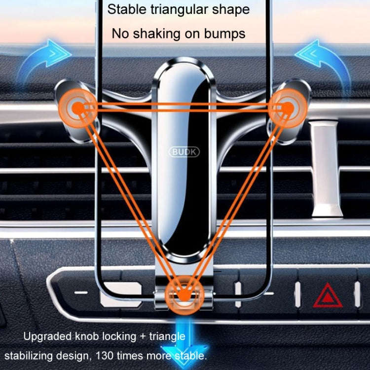 BUDK Triangle Gravity Sensor Car Phone Bracket Car Air Vent Navigation Holder, Model: Suction Cup...