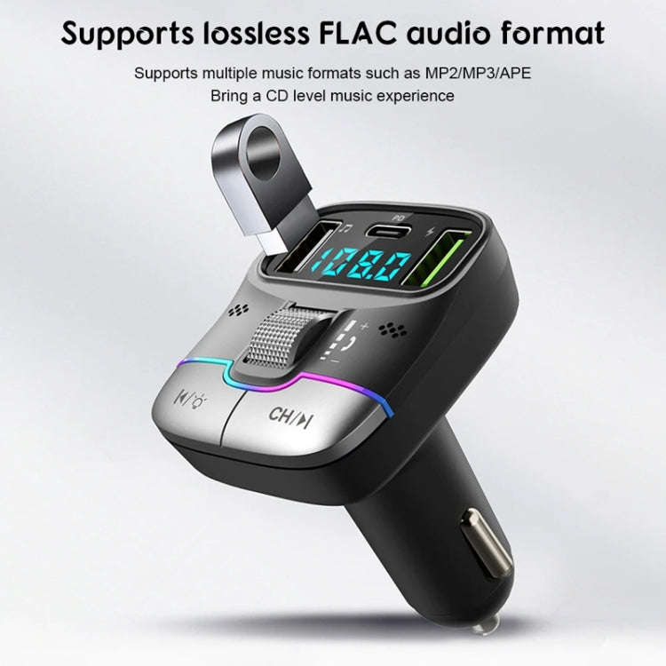 Car Bluetooth MP3 Player Fast Charging Charger(Black)