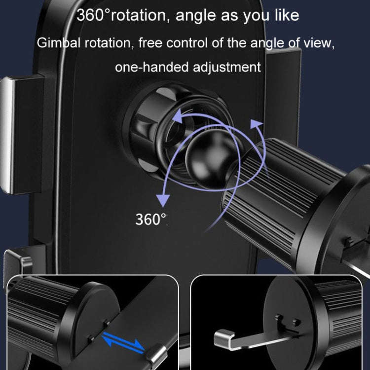 BUDK Anti-shake Car Phone Bracket Car Navigation Air Vent Fixed Gravity Support Stand(Black)
