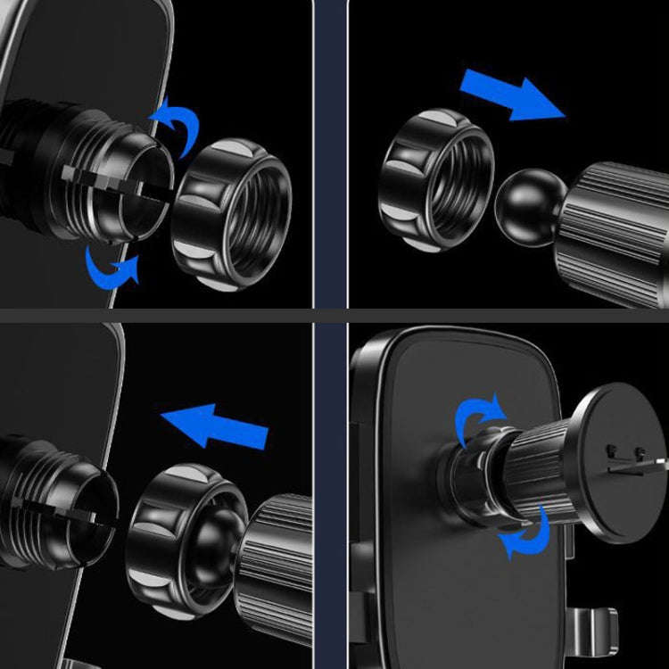 BUDK Anti-shake Car Phone Bracket Car Navigation Air Vent Fixed Gravity Support Stand(Black)